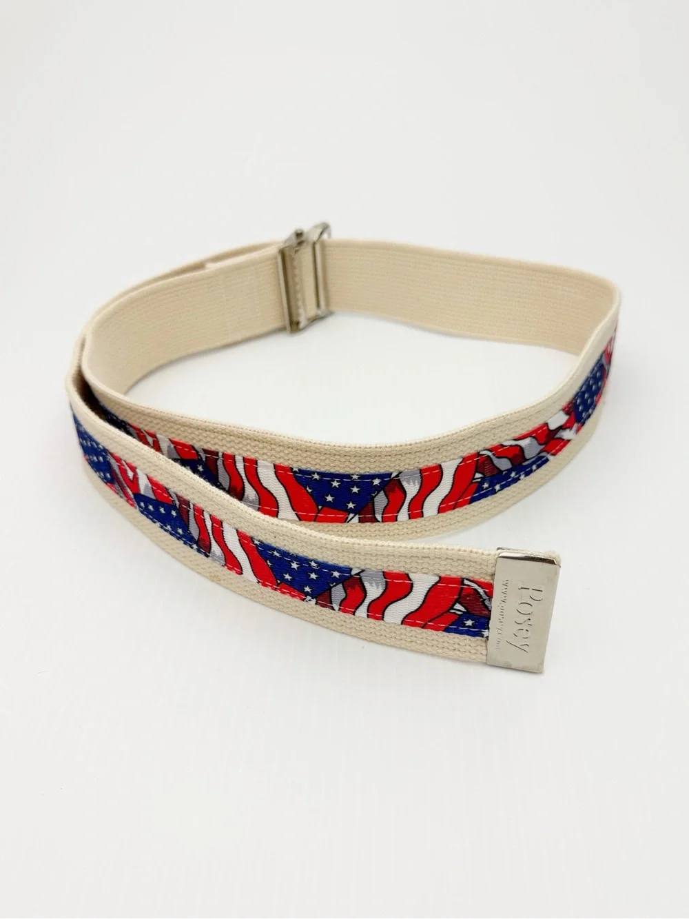 Posey Patriotic Red White & Blue American Flag Print Military Belt 52